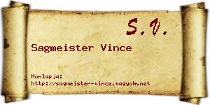 Sagmeister Vince névjegykártya
